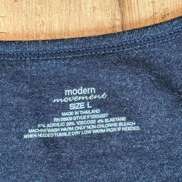 Modern Movement Lightweight Long Sleeve Tee Lounge Gray Size Large - Picture 6 of 7